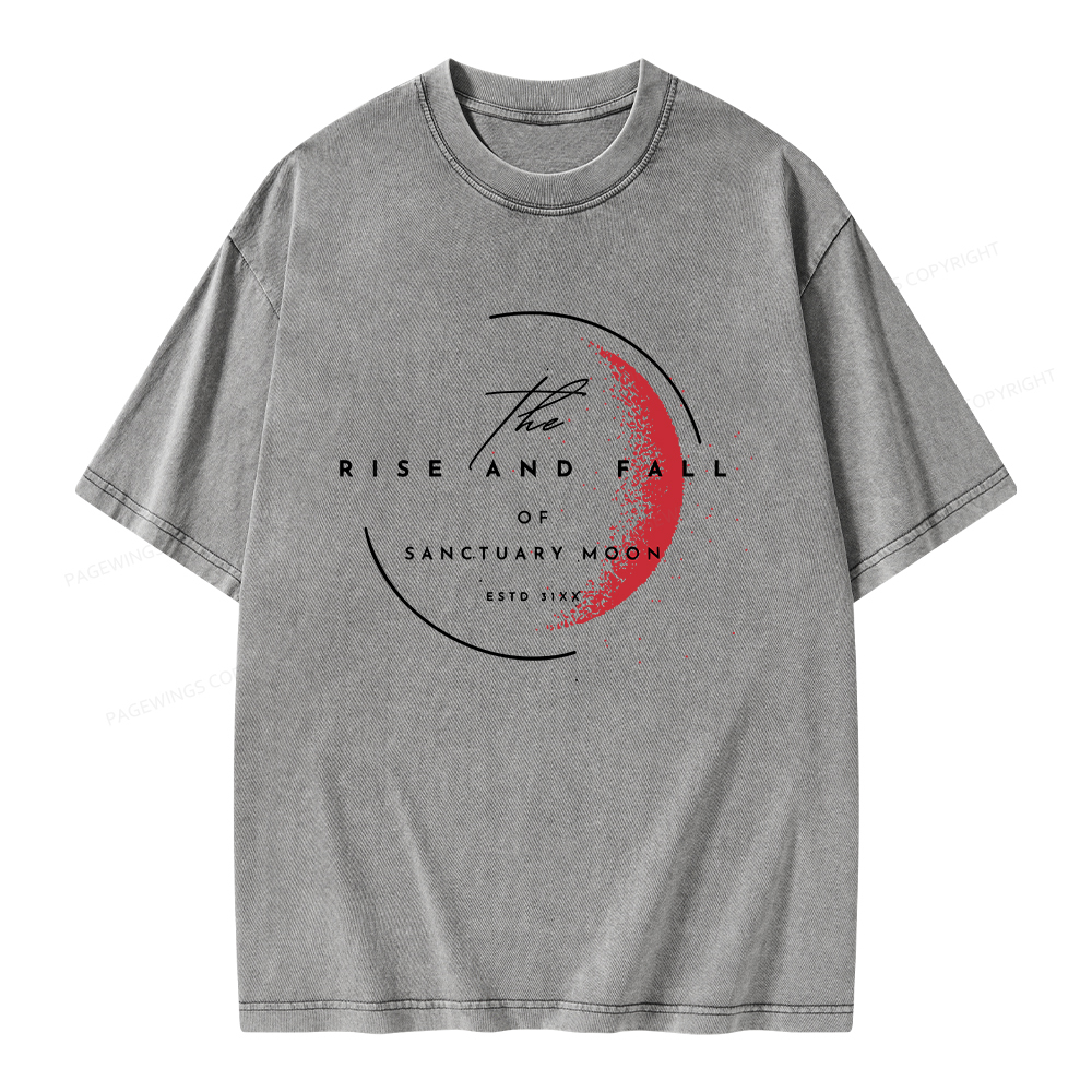 Pagewings The Rise and Fall of Sanctuary Moon Unisex Washed T-shirt