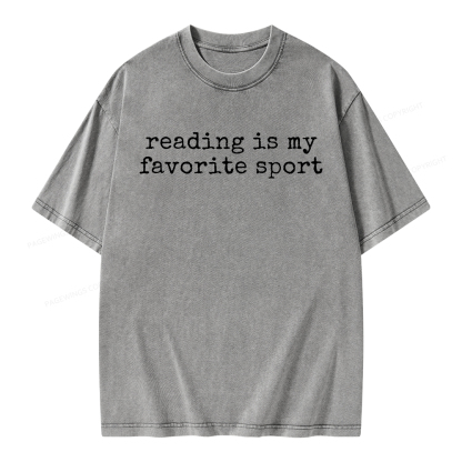 Pagewings Reading Is My Favorite Sport Unisex Washed T-shirt
