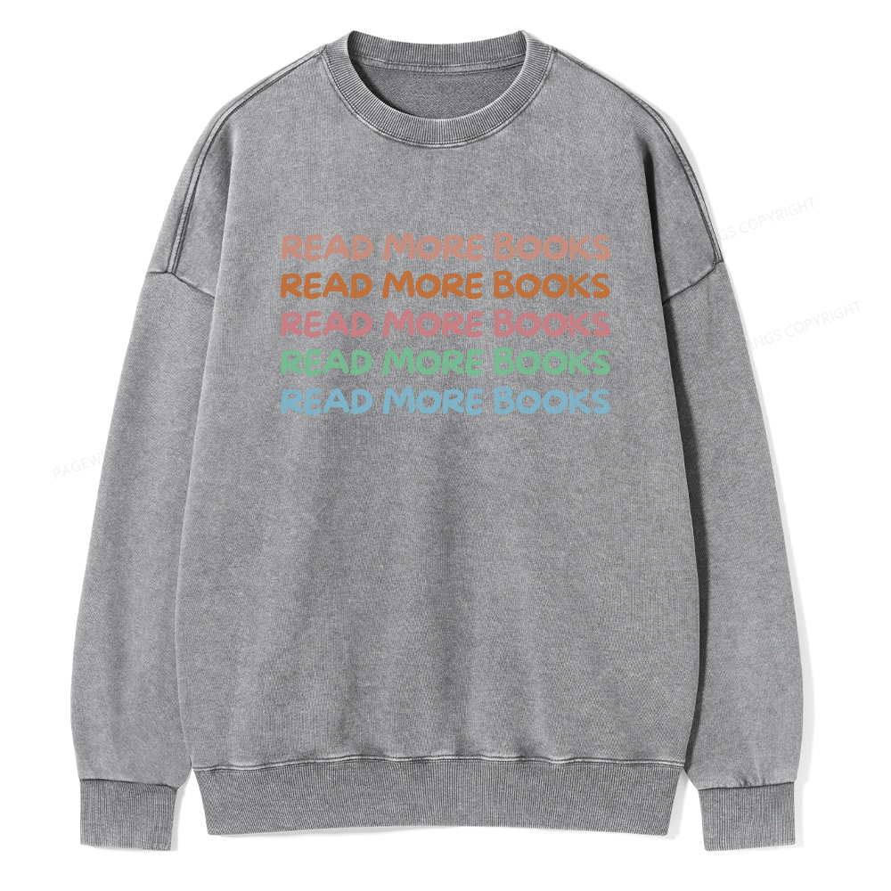 Pagewings Read More Books Unisex Washed Sweatshirt