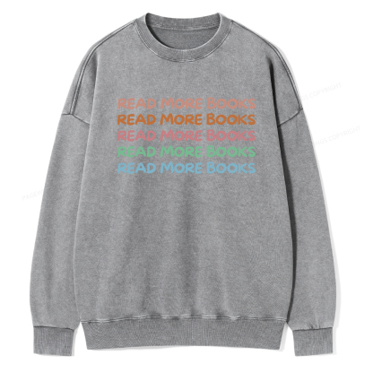 Pagewings Read More Books Unisex Washed Sweatshirt