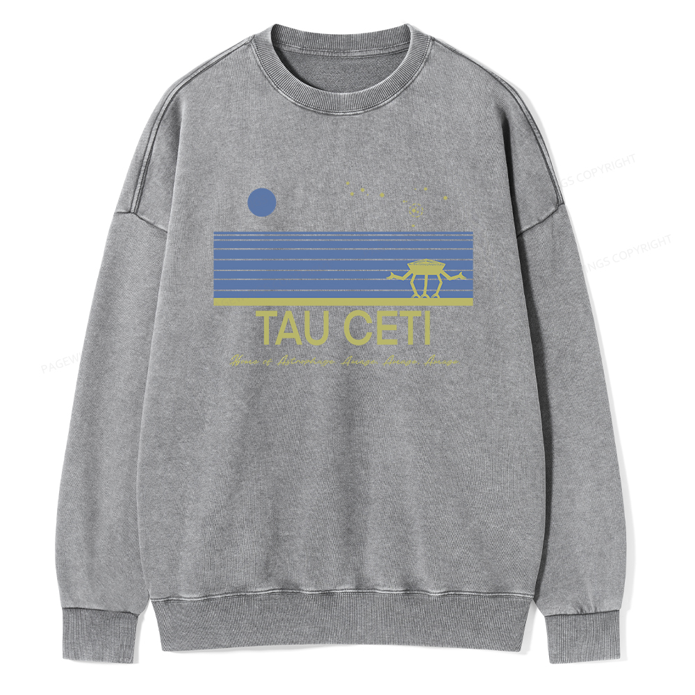 Pagewings Tau Ceti Unisex Washed Sweatshirt