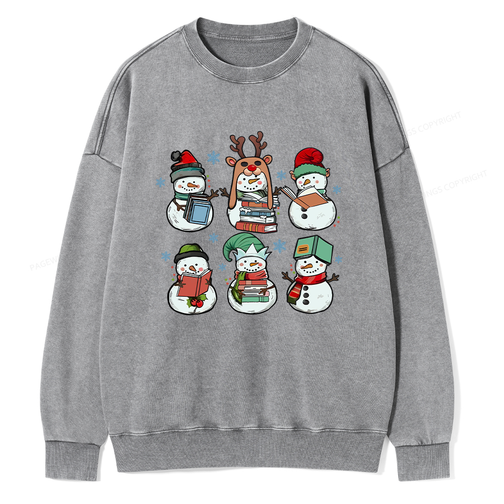 Pagewings Bookish Christmas Unisex Washed Sweatshirt