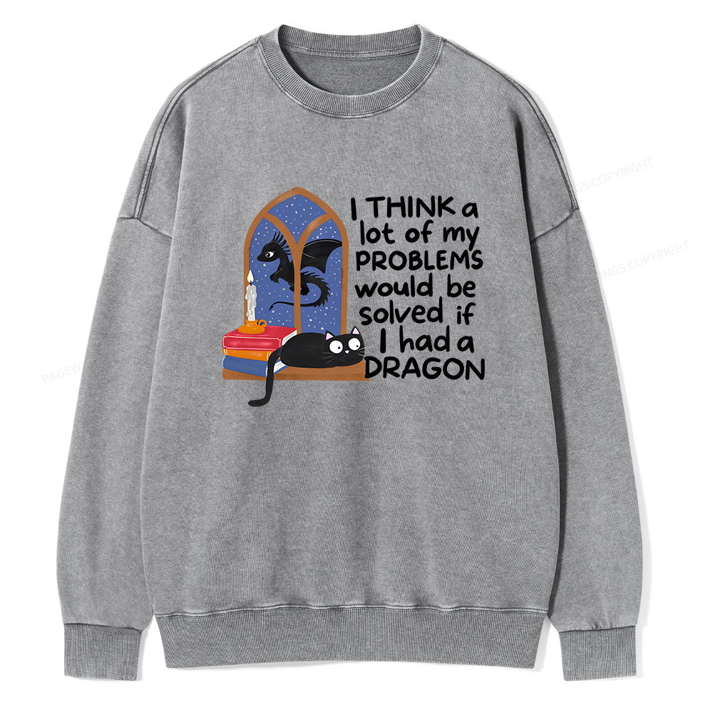 Pagewings If I Had A BookDragon Unisex Washed Sweatshirt
