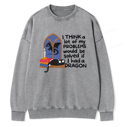 Pagewings If I Had A BookDragon Unisex Washed Sweatshirt