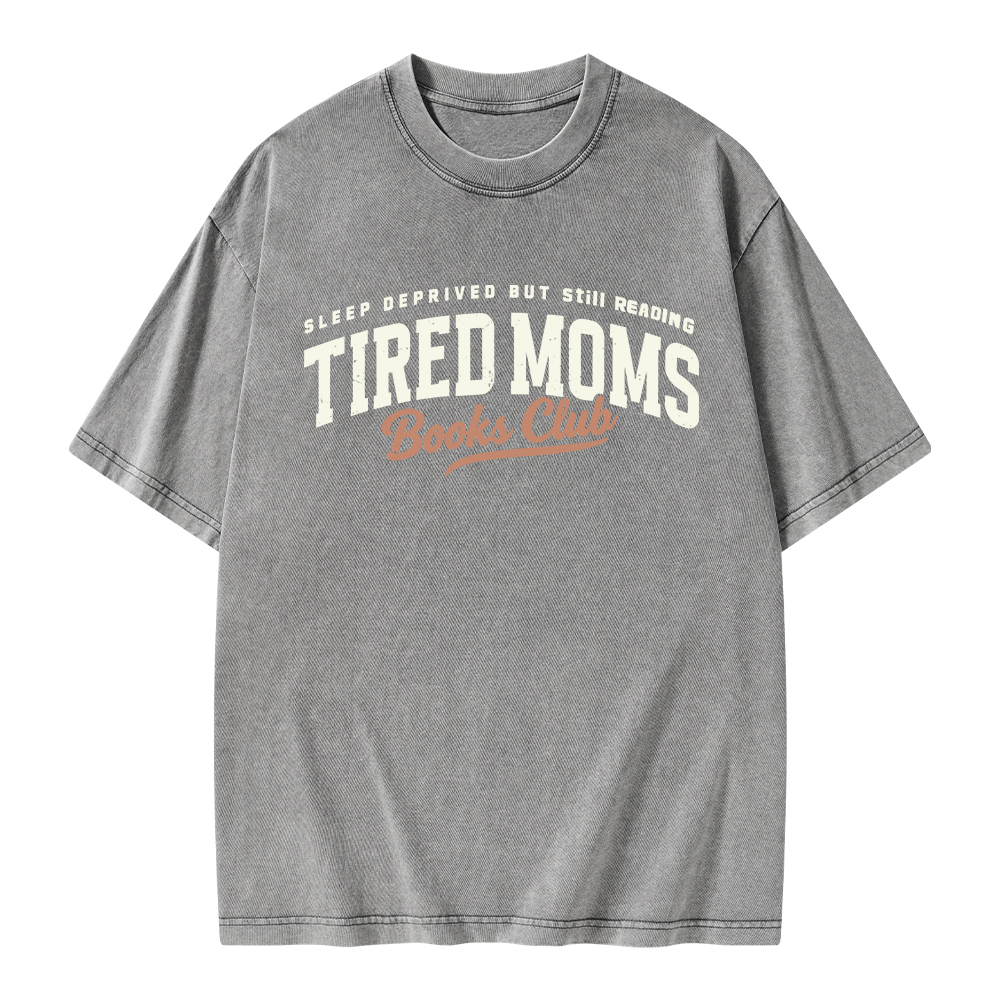 Pagewings Tired Moms Books Club Unisex Washed T-shirt