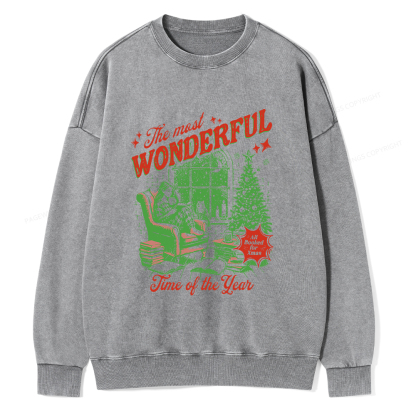 Pagewings All Booked for Christmas Unisex Washed Sweatshirt