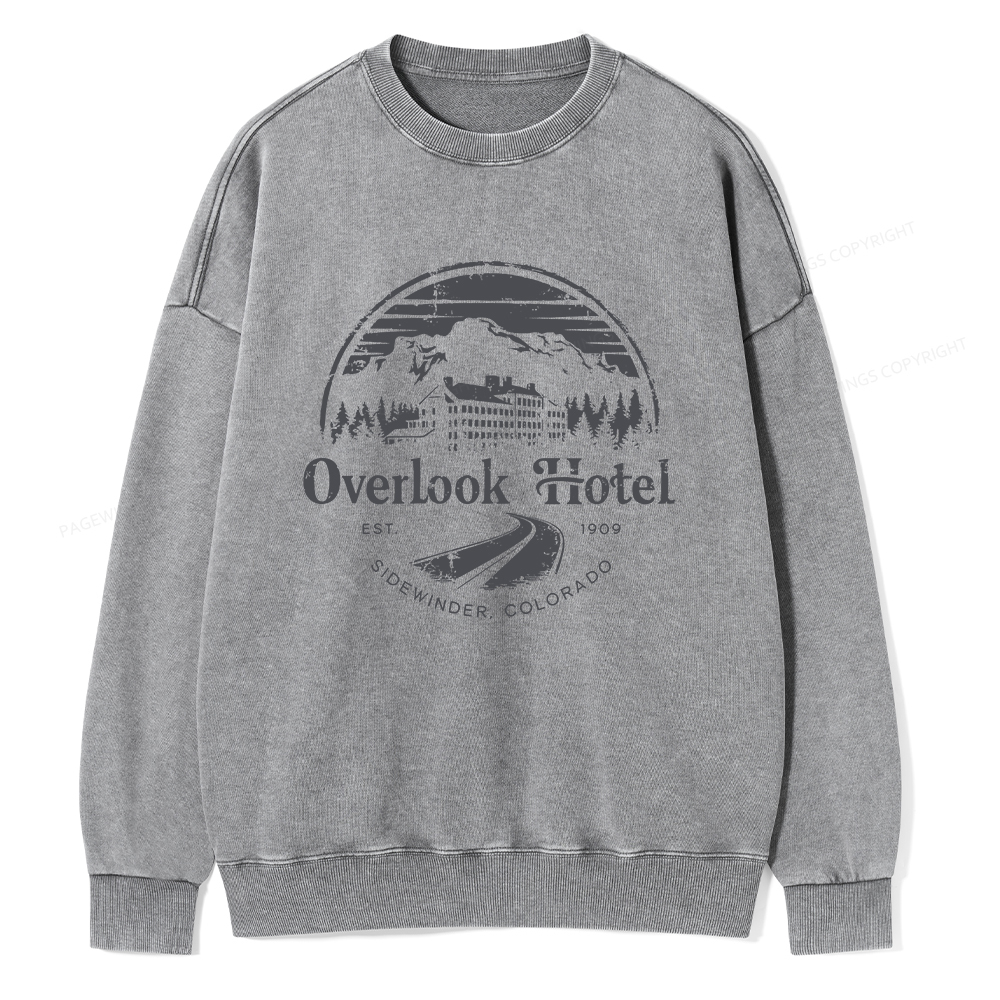 Pagewings Overlook Hotel Unisex Washed Sweatshirt