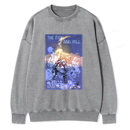 Pagewings The Rise And Fall of Sanctuary Moon Unisex Washed Sweatshirt