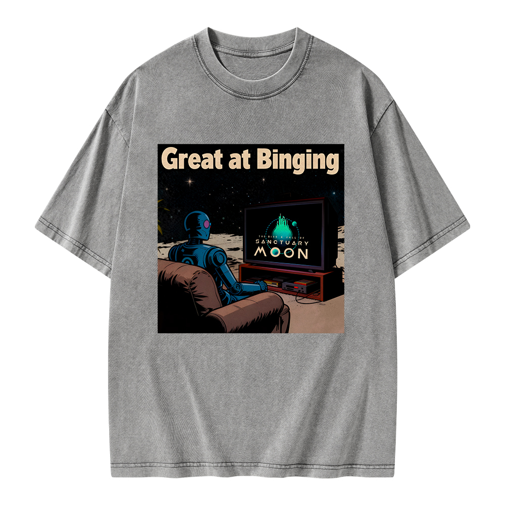 Pagewings Great At Binging Unisex Washed T-shirt