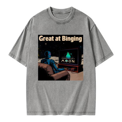 Pagewings Great At Binging Unisex Washed T-shirt