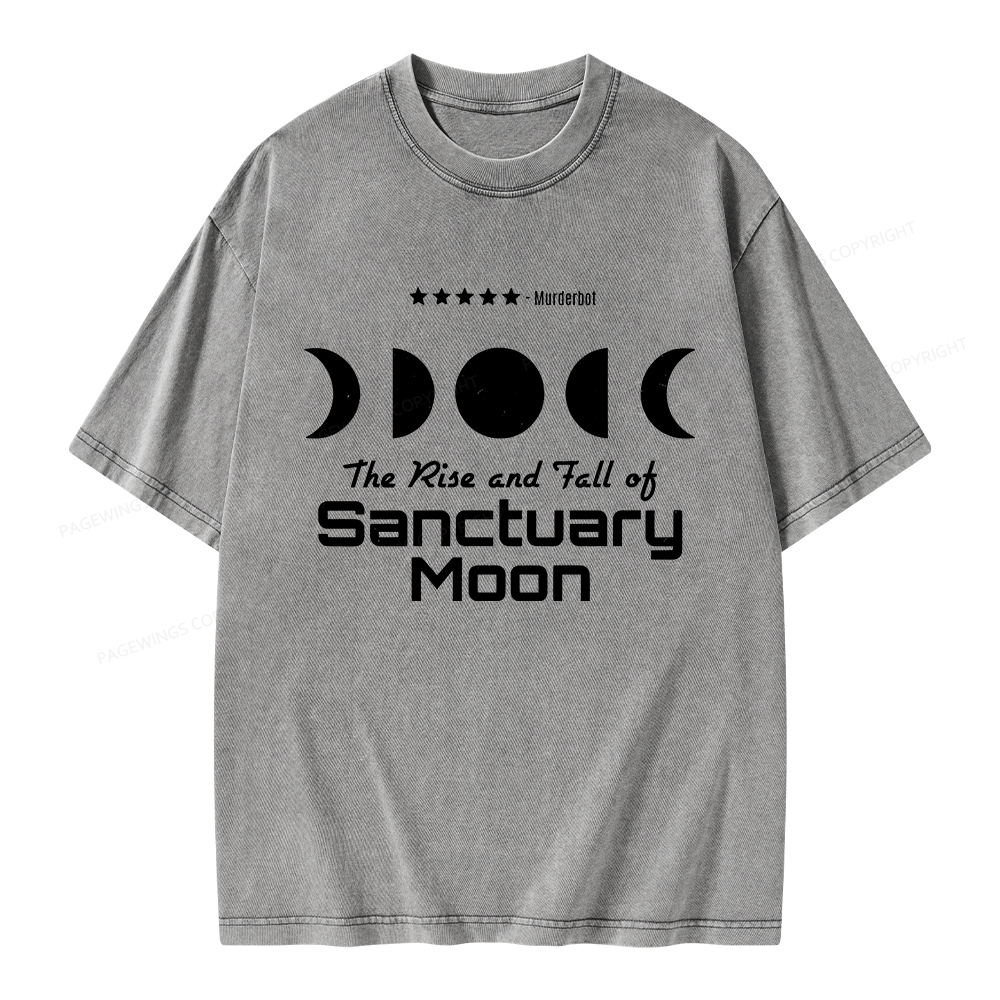 Pagewings The Rise And Fall Of Sanctuary Moon Unisex Washed T-shirt