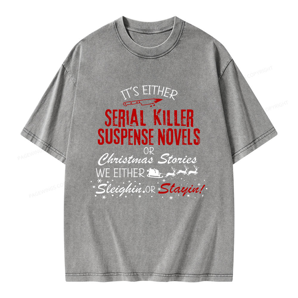 Pagewings Horror Christmas Unisex Washed T-shirt