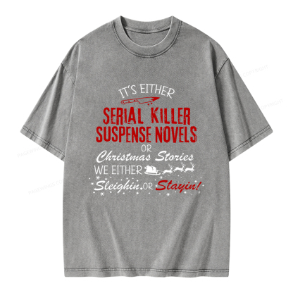 Pagewings Horror Christmas Unisex Washed T-shirt