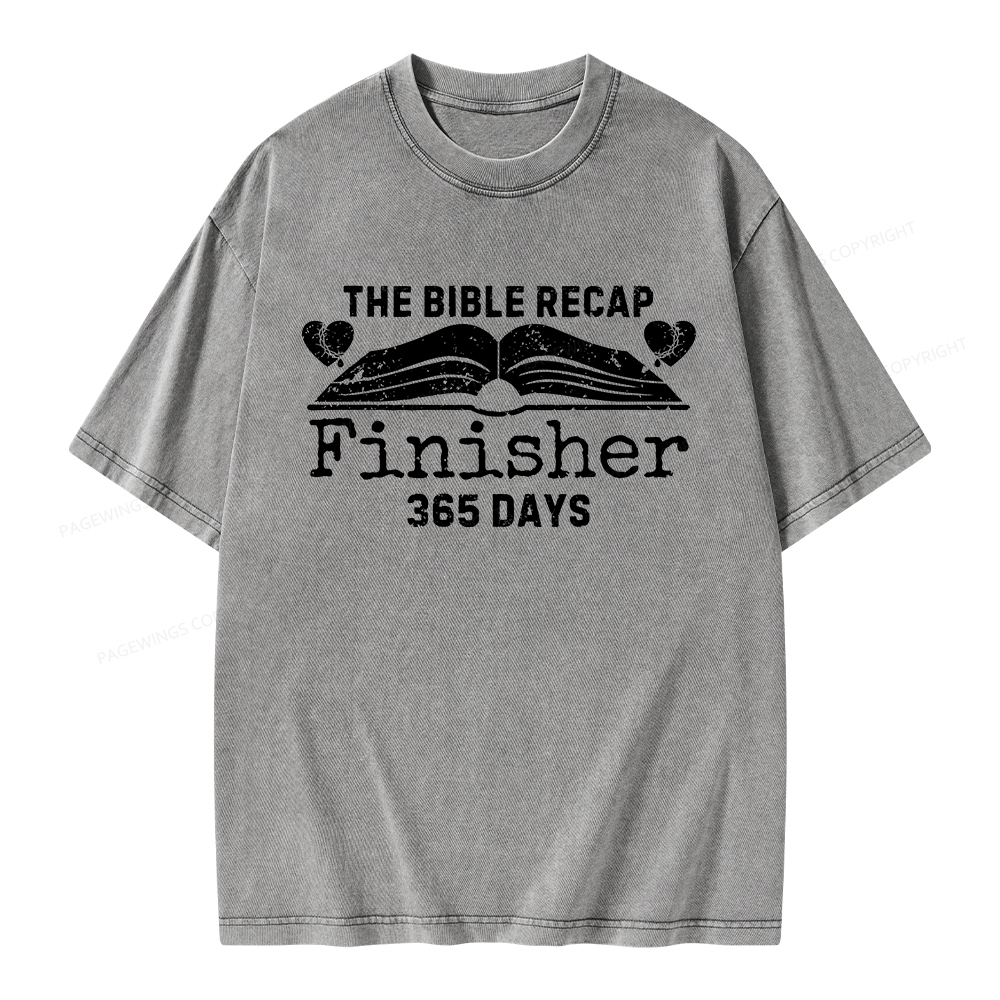 Pagewings The Bible Recap Finisher 365 Days Unisex Washed T-shirt