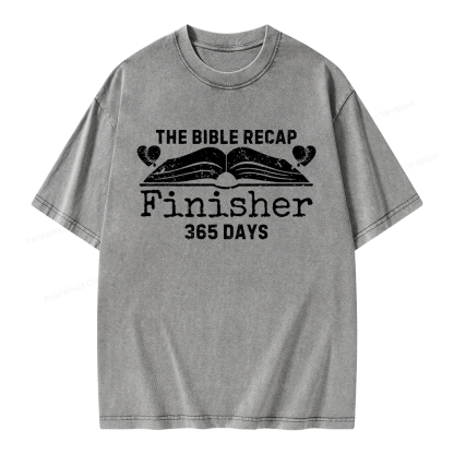 Pagewings The Bible Recap Finisher 365 Days Unisex Washed T-shirt
