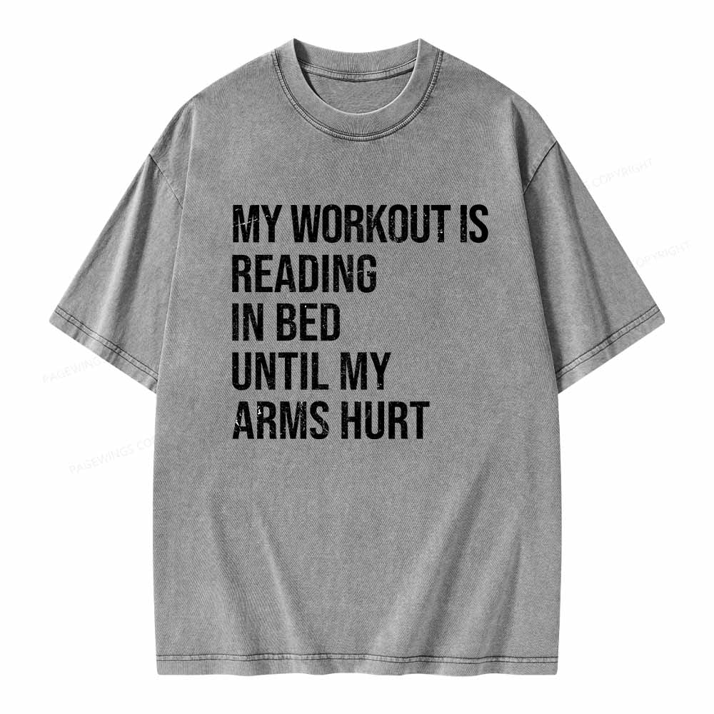 Pagewings My Workout Reading Unisex Washed T-shirt