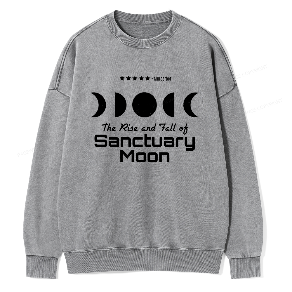 Pagewings The Rise And Fall Of Sanctuary Moon Unisex Washed Sweatshirt