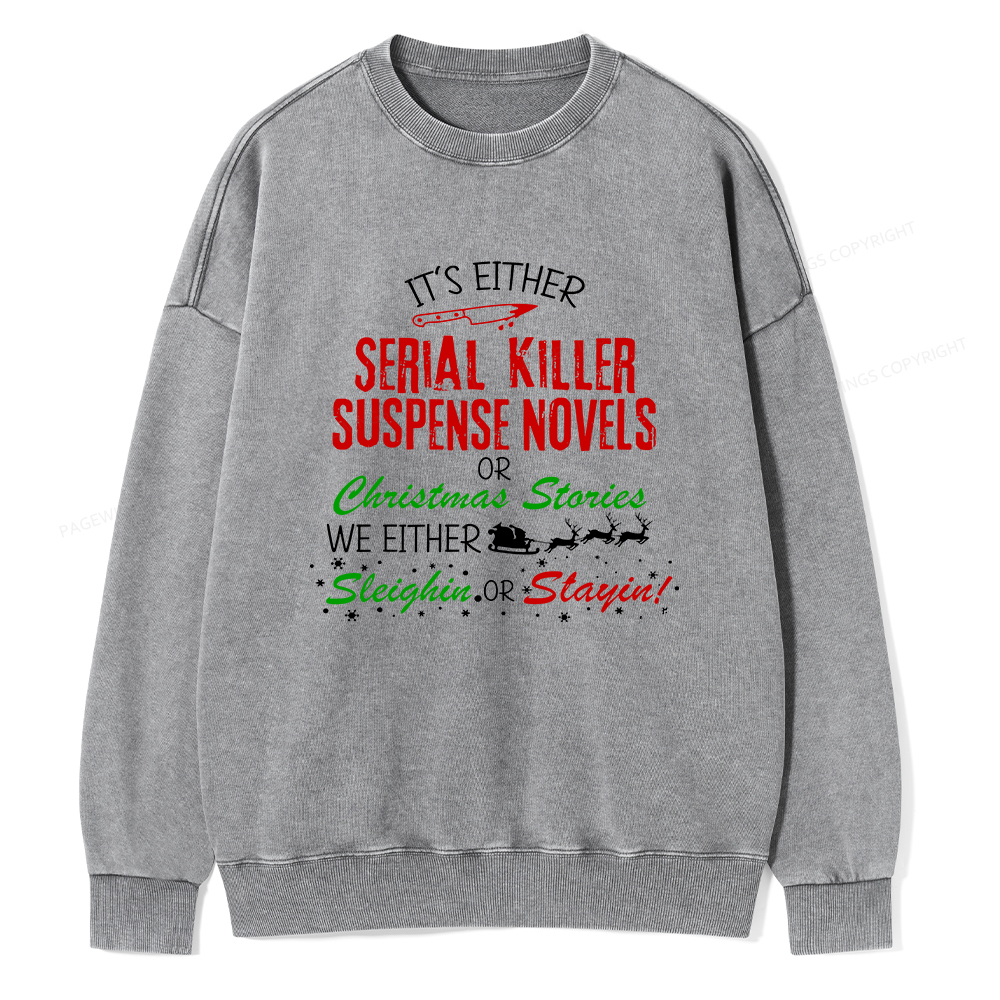 Pagewings Horror Christmas Unisex Washed Sweatshirt