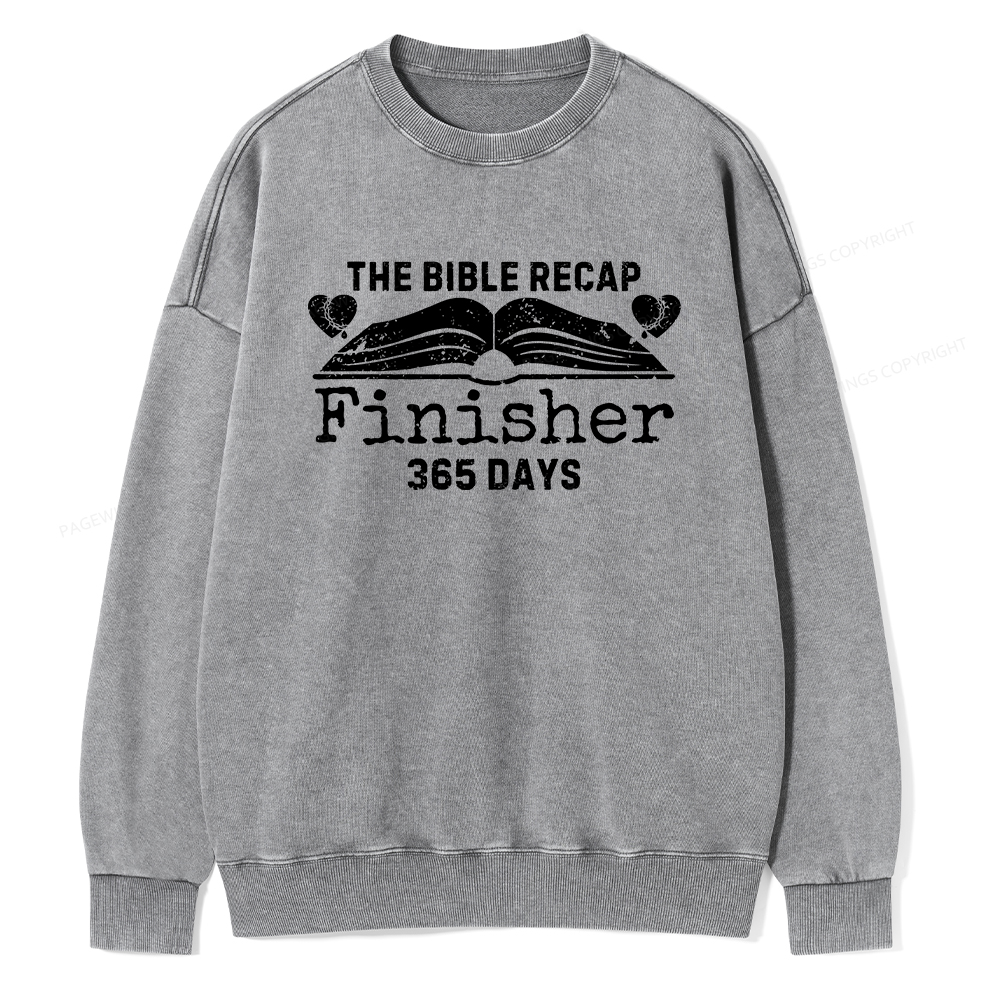 Pagewings  The Bible Recap Finisher 365 Days Unisex Washed Sweatshirt