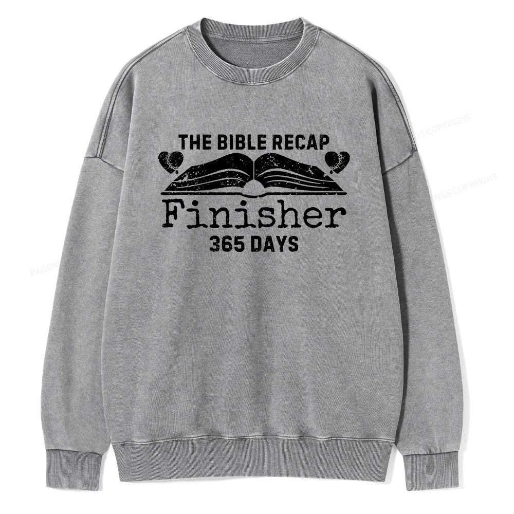 Pagewings  The Bible Recap Finisher 365 Days Unisex Washed Sweatshirt