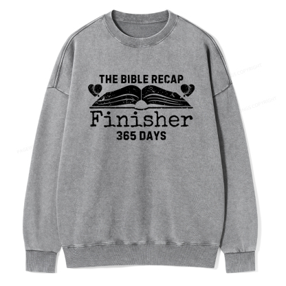 Pagewings  The Bible Recap Finisher 365 Days Unisex Washed Sweatshirt