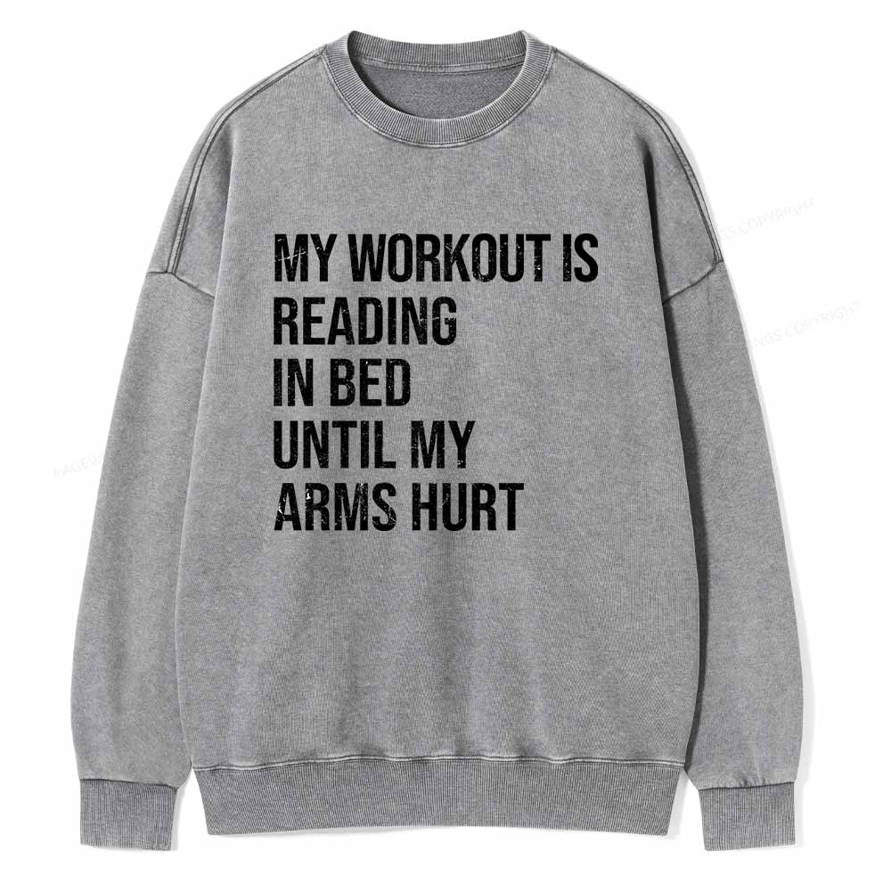 Pagewings My Workout Reading Unisex Washed Sweatshirt