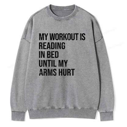 Pagewings My Workout Reading Unisex Washed Sweatshirt