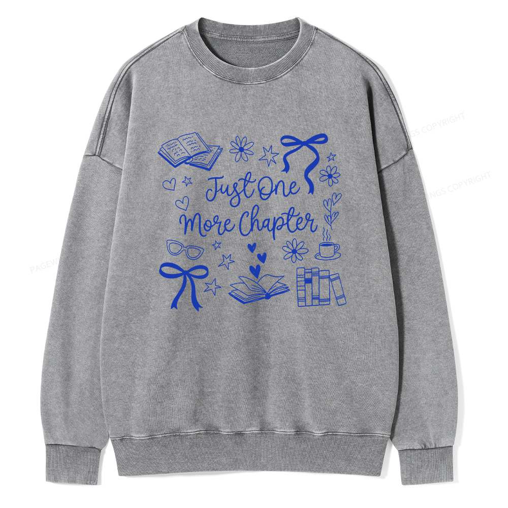 Pagewings Just one More Chapter Unisex Washed Sweatshirt