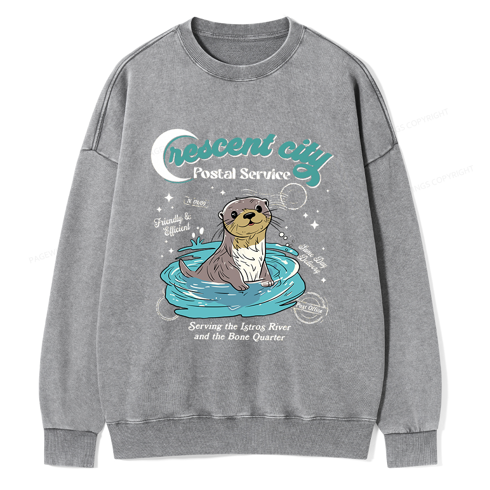 Pagewings Crescent City Postal Service Unisex Washed Sweatshirt