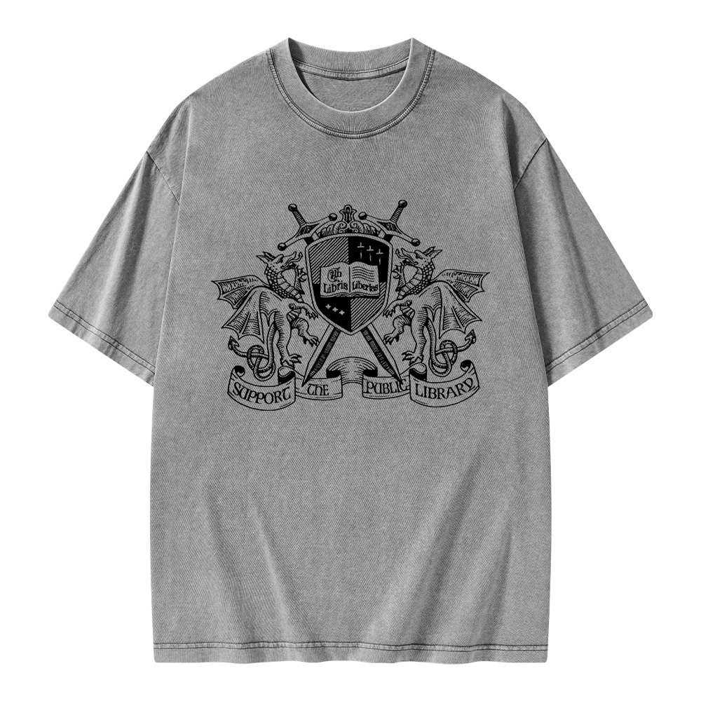 Pagewings Support The Public Library Unisex Washed T-shirt
