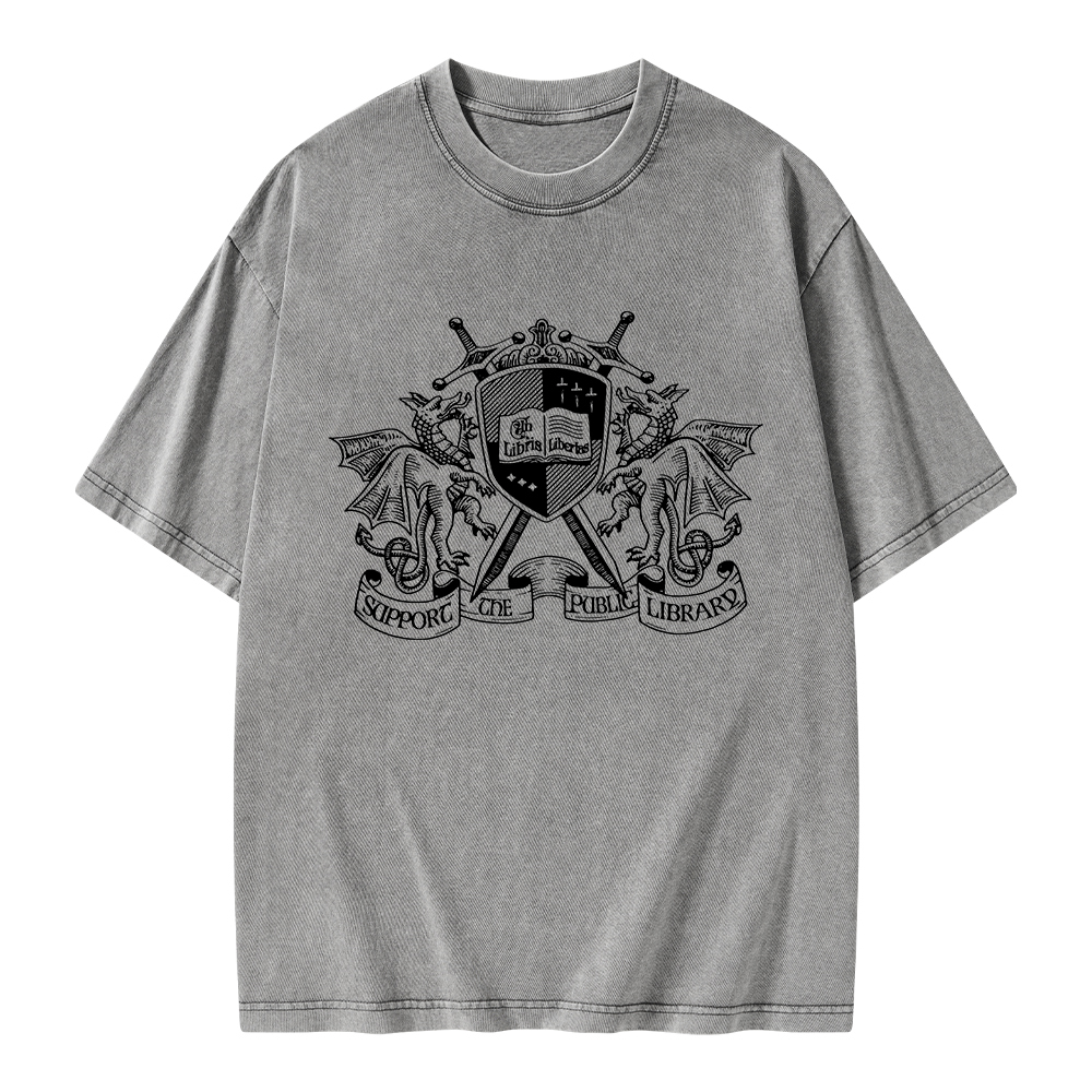 Pagewings Support The Public Library Unisex Washed T-shirt