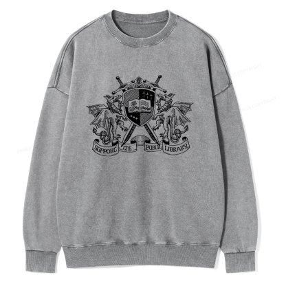 Pagewings Support The Public Library Unisex Washed Sweatshirt