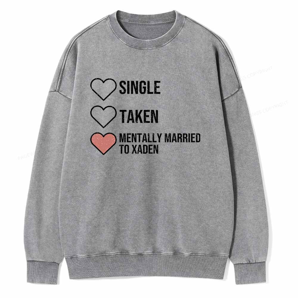 Pagewings Mentally Married To Xaden Unisex Washed Sweatshirt