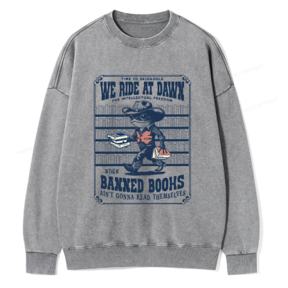 Pagewings The Banned Books Ain't Gonna Read Themselves Unisex Washed Sweatshirt
