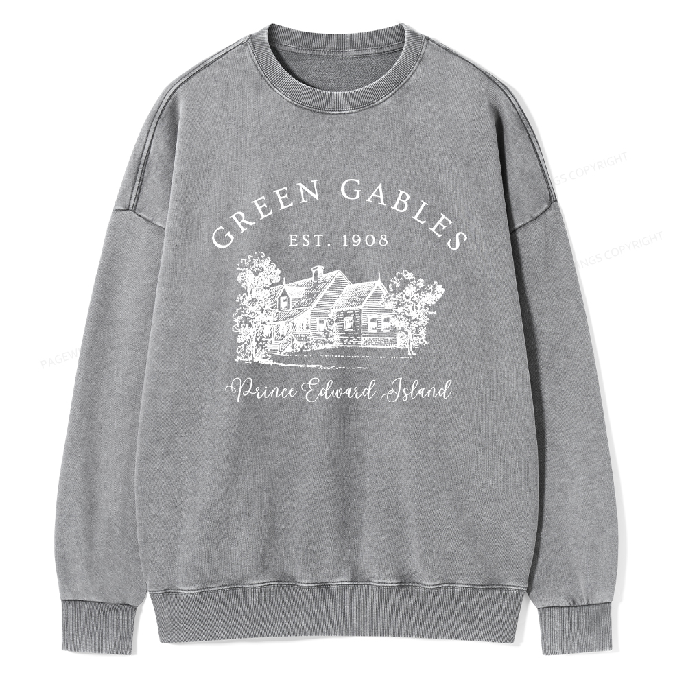 Pagewings Green Gables EST 1908 Unisex Washed Sweatshirt