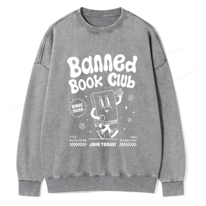 Pagewings Banned Book Club Unisex Washed Sweatshirt
