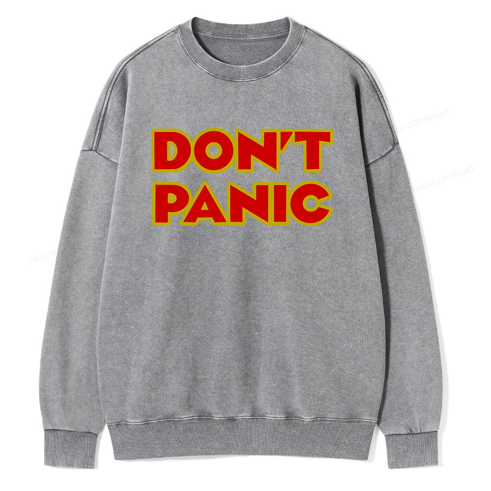 Pagewings Don't Panic Unisex Washed Sweatshirt
