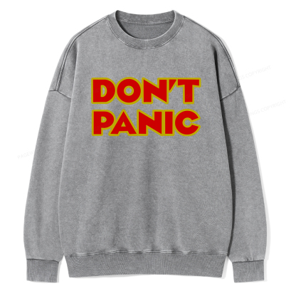 Pagewings Don't Panic Unisex Washed Sweatshirt