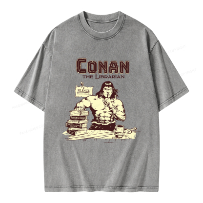 Pagewings Conan the Librarian Unisex Washed T-shirt