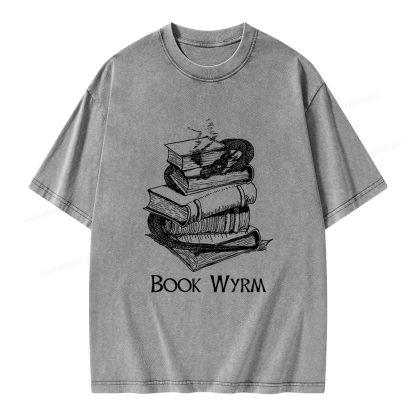 Pagewings Book Wyrm Unisex Washed T-shirt