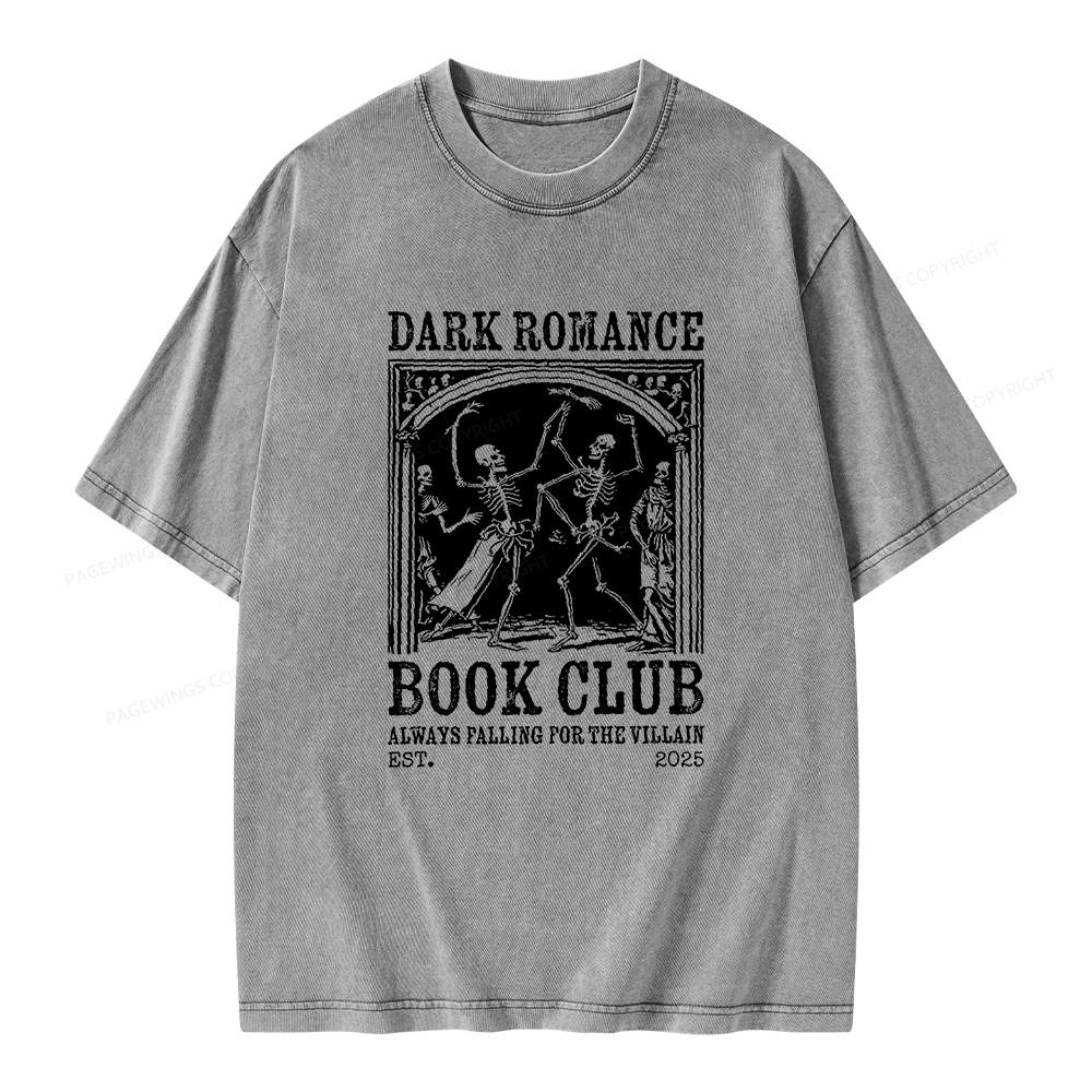 Pagewings Dark Romance Book Club Unisex Washed T-shirt