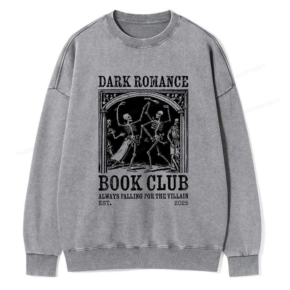 Pagewings Dark Romance Book Club Unisex Washed Sweatshirt