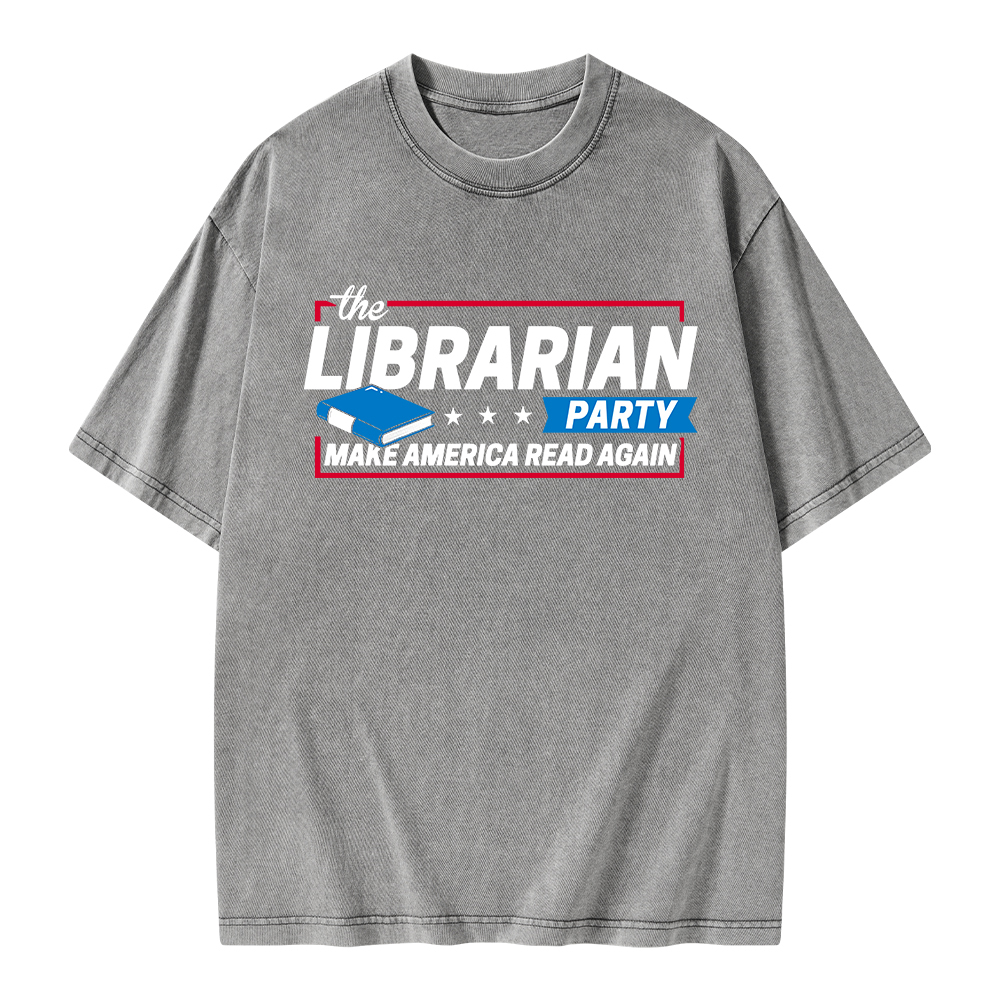 Pagewings The Librarian Party Unisex Washed T-shirt