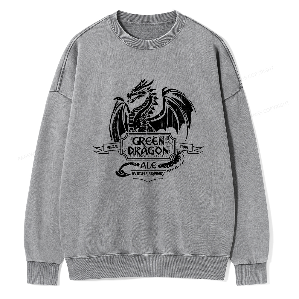 Pagewings Green Dragon Ale Unisex Washed Sweatshirt