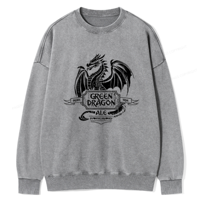 Pagewings Green Dragon Ale Unisex Washed Sweatshirt