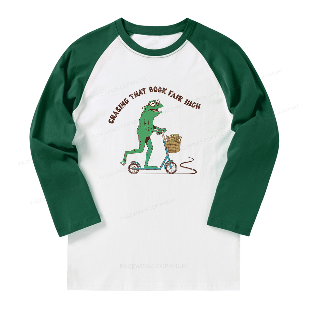 Pagewings Chasing That Book Fair High Long Sleeve Raglan T-shirt