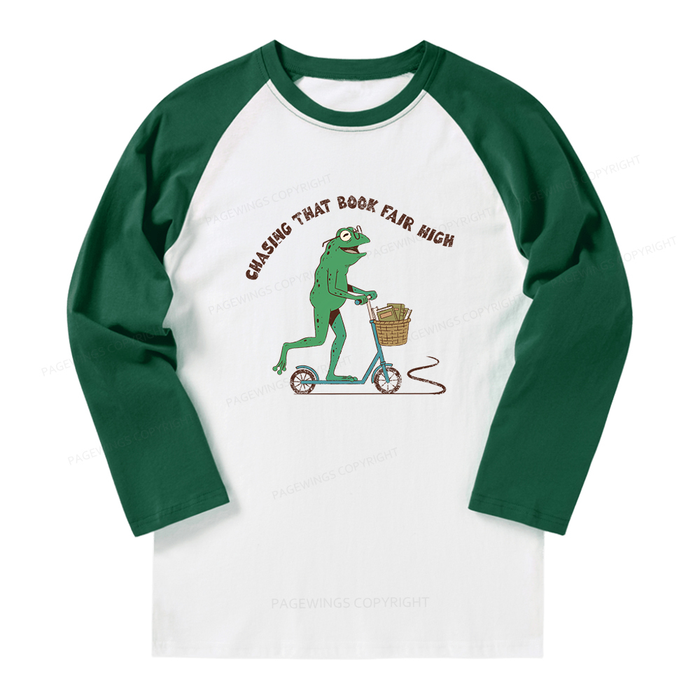 Pagewings Chasing That Book Fair High Long Sleeve Raglan T-shirt