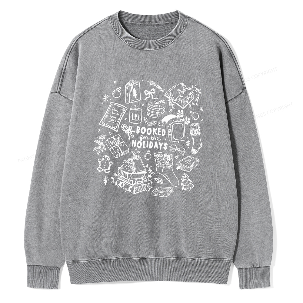 Pagewings Booked For The Holidays Unisex Washed Sweatshirt