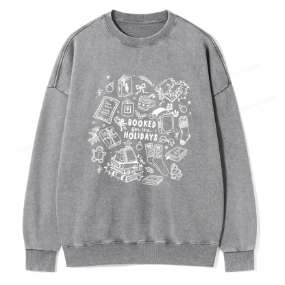 Pagewings Booked For The Holidays Unisex Washed Sweatshirt