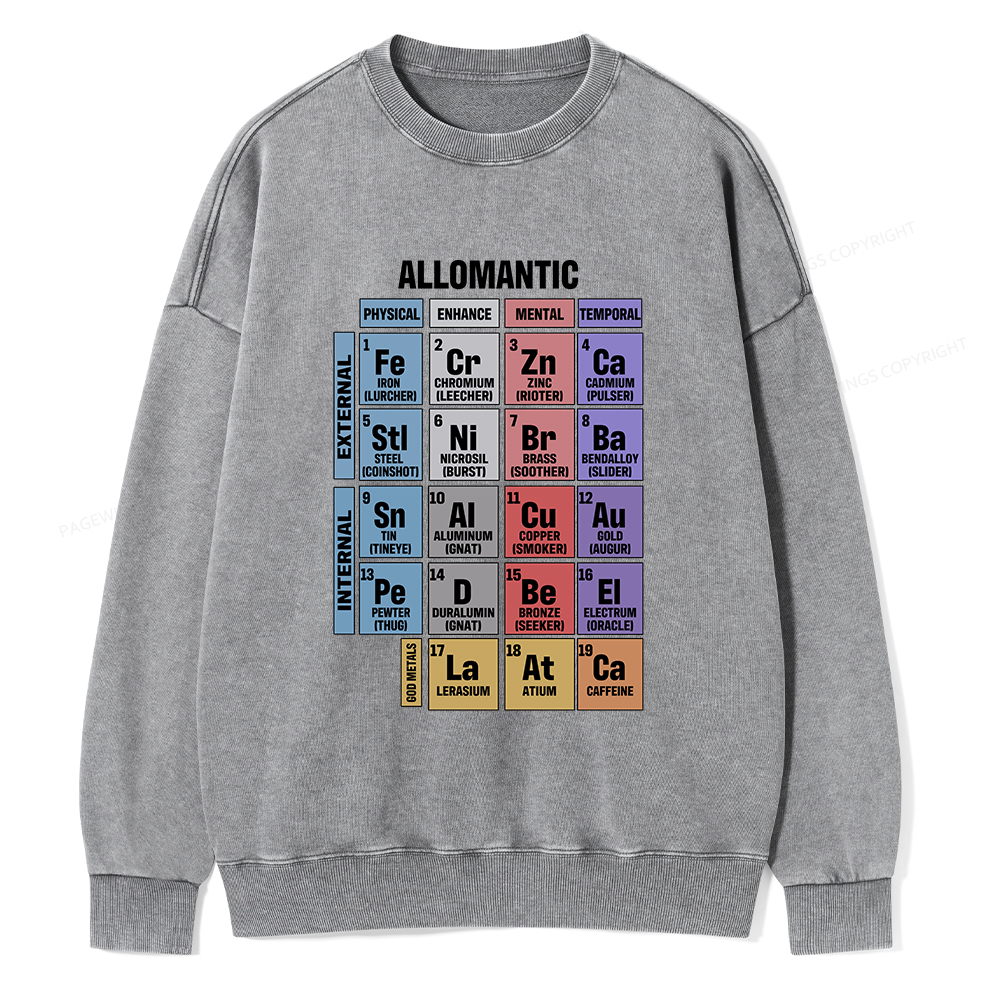 Pagewings Allomantic Unisex Washed Sweatshirt